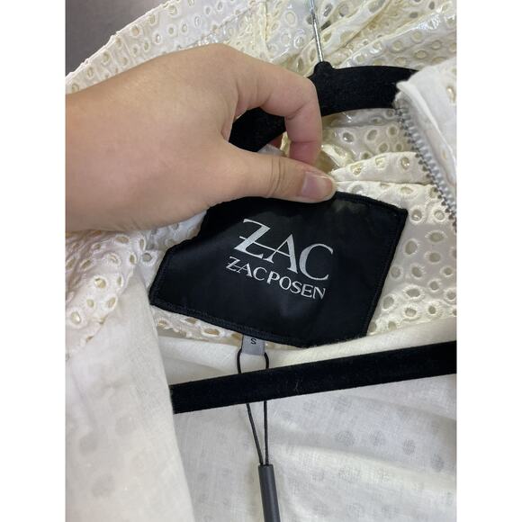 NWT ZAC Zac Posen White Capri Eyelet Coat Size Small - Picture 4 of 8